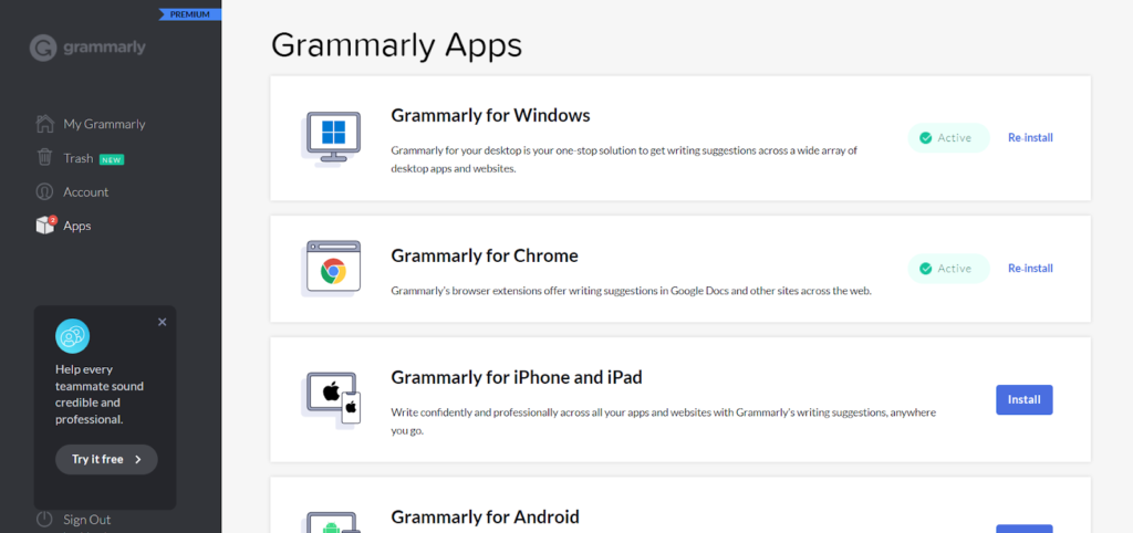 Grammarly is the queen of grammar, clarity, and delivery. And premium is not obligatory.