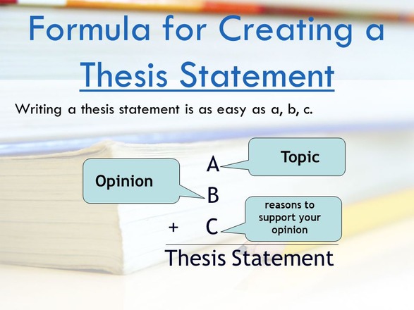 The formula for a thesis statement